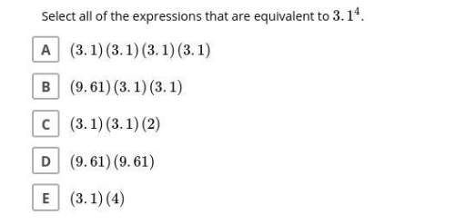 Select all the expressions equivalent to 3.1⁴.