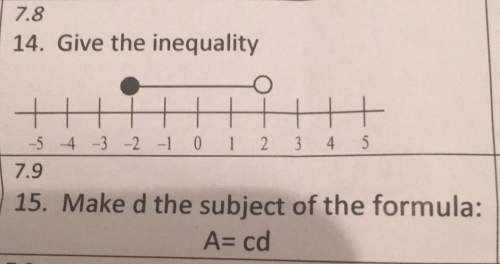7.8 14. give the inequality 7.9 15. make d the subject of the formula: a cd  anyone kno