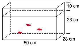 What is the volume of the portion of the aquarium with water in it?  101 cm³