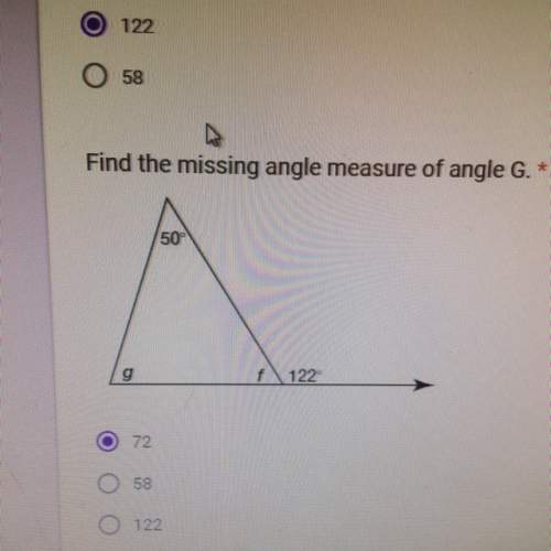 What is the missing measure of angle g