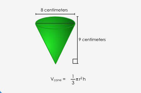 How many cubic centimeters of water can this paper cone cup hold?  answers: a: 216π cubic c