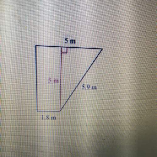 Find the area of the trapezoid. a. 17 units^2 b. 20.1 units^2 c. 25 units^2&lt;