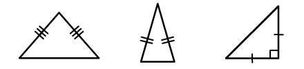 Which category of two-dimensional shapes applies to all three of these shapes?