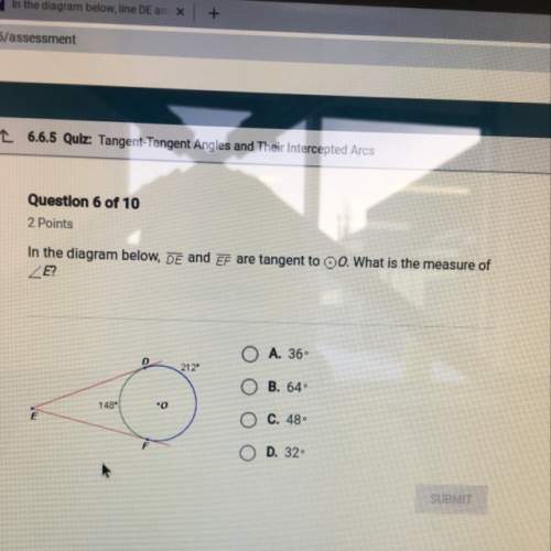 In the diagram below de and ef are tangent to o what is the measure of e