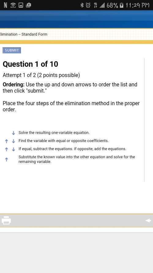 Place the four steps of the elimination method in the proper order