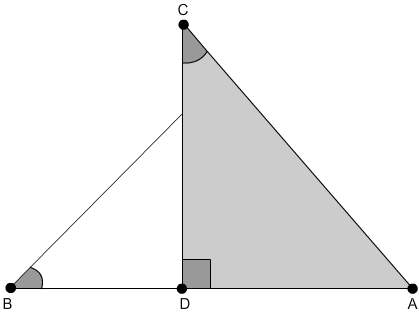 In the figure, m∠b = m∠c and ∠d is a right angle. cos b =