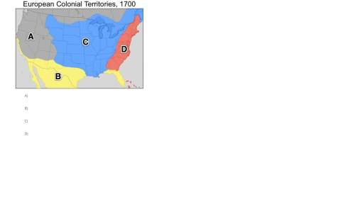 Which letter on this map marks the area of colonial north america controlled by great britain around