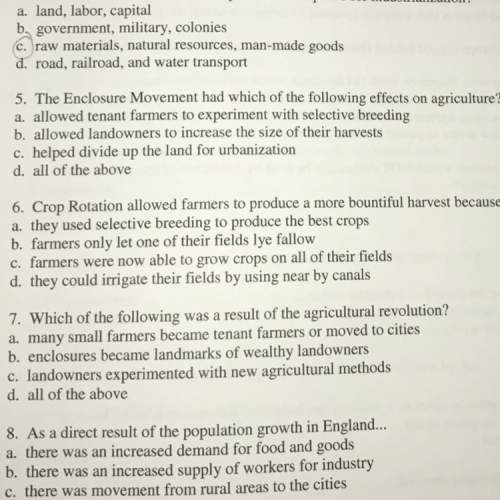 Answers to 5,6,7 on industrial revolution