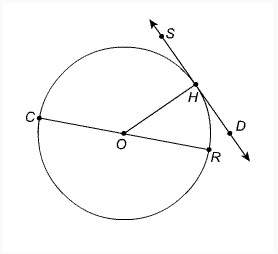 In circle o, which segment is a diameter?  a) rc b) sd c) co d) oh