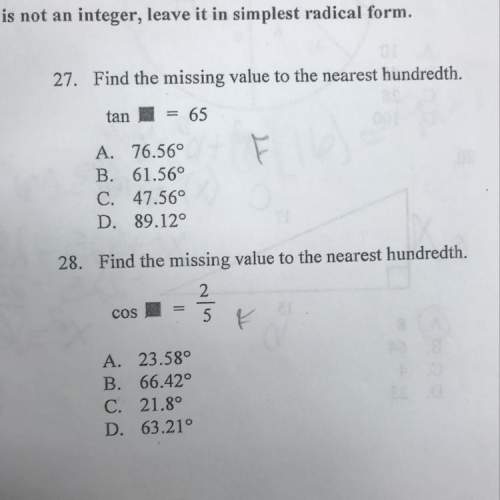 Find the find the missing value to the nearest hundredth tan __=65 find the missing value to t