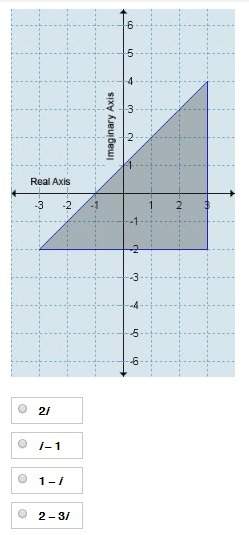 Algebra 2 question. which complex number lies in the shaded triangle in this graph?