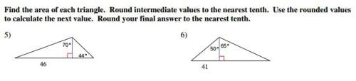 Find one area of each triangle. round intermediate values of the nearest tenth.