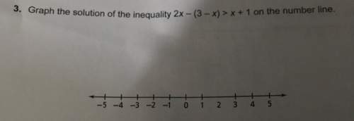 Need graph the solution of the inequality 2x - (3 - x) &gt; x + 1 on the number line.
