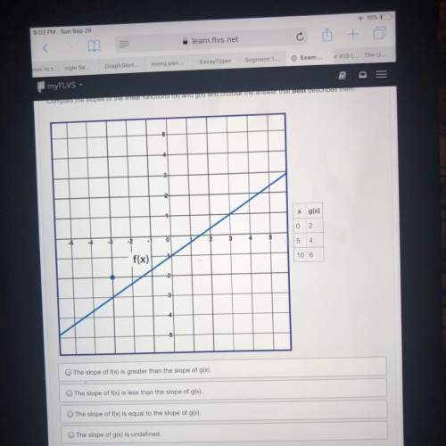 compare the slopes of the linear functions f(x) and g(x) and choose the answer that best desc