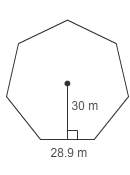 What is the area of this regular polygon?  a.311.15 m2 b.