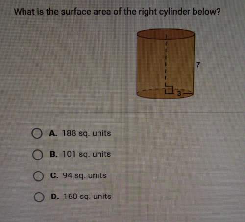What is the surface area of the right cylinder below? a. 188 sq. unitsb. 101 sq. units