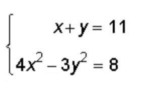 Which equation could be used to solve the following system?