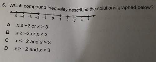 Need which compound inequality describes the "pound inequality describes the solutions graph