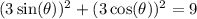 (3\sin(\theta))^2+(3\cos(\theta))^2=9
