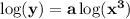 \mathbf{\log(y) = a\log(x^3)}