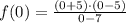 f(0) = \frac{(0+5)\cdot (0-5)}{0-7}