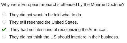 Why were European monarchs offended by the Monroe Doctrine?

They did not want to be told what to do