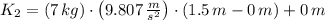 K_{2} = (7\,kg)\cdot \left(9.807\,\frac{m}{s^{2}}\right)\cdot (1.5\,m-0\,m)+0\,m