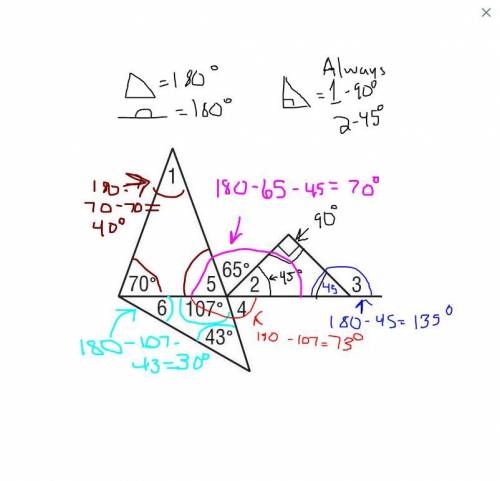 Please find the measures of each angle in the figure.
Thanks