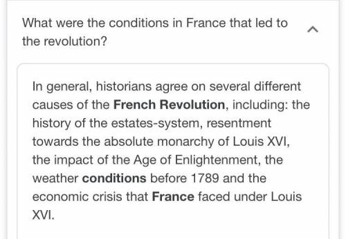 What are two conditions in France that led to people starting a revolution.