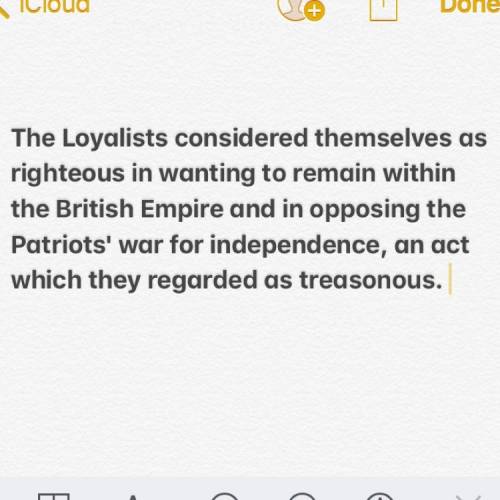What were the loyalist view points?
