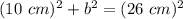 (10 \ cm )^2+b^2=(26 \ cm)^2