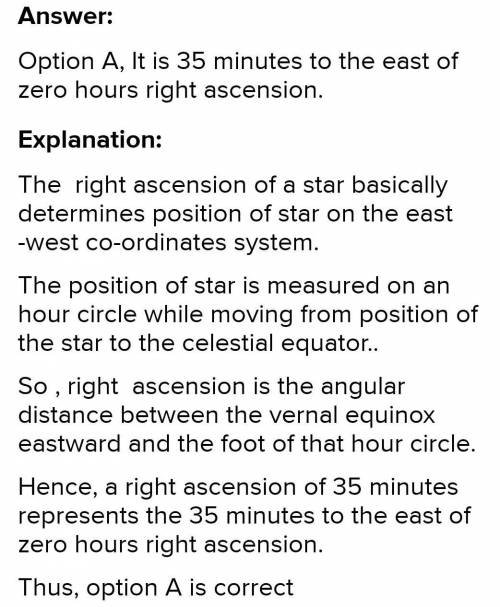 Answer now for branliest. i need within 5 min

A star has right ascension of 5 hours. Which of these