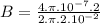 B=\frac{4.\pi.10^{-7}.2}{2.\pi.2.10^{-2}}