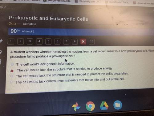 A student wonders whether removing the nucleus from a cell would result in a new prokaryotic cell. W