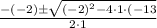 \frac{-(-2) \pm \sqrt{(-2)^2-4\cdot1\cdot(-13}}{2\cdot1}