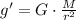 g' = G\cdot \frac{M}{r^{2}}