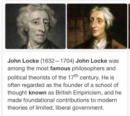 What was John Locke known for?

He conducted and documented many scientific experiments.
He argued f