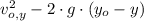 v_{o,y}^{2}-2\cdot g\cdot (y_{o}-y)