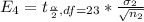 E_4 = t_{\frac{\alpha }{2}  , df = 23}  *  \frac{\sigma_2 }{\sqrt{n_2} }