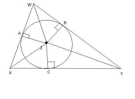 Point z is the incenter of δwxy. which statements are true?  check all that apply. m∠zyx = m∠zxy zx 
