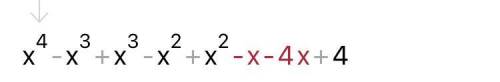 Show all steps to factor completely

x^4− 5x+ 4
I tried to do this but the gcf was 1 so im confuse??