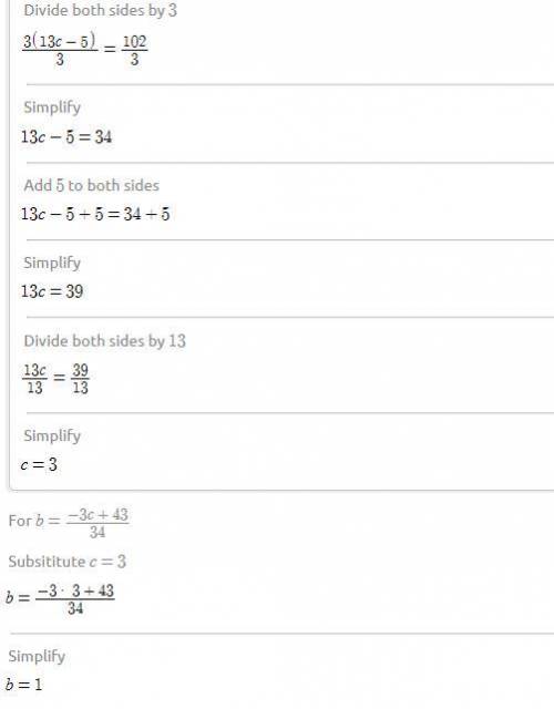 Solve the system of equations for a,b, and c

-6a + 2b - 3c =23 5a + 4b + 3c = -12  a + 2b + 3c = 6​