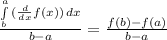 \frac{\int\limits^a_b {(\frac{d}{dx}f(x)) } \, dx}{b-a} =\frac{f(b)-f(a)}{b-a}