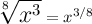 \Large \sqrt[8]{x^3} = x^{3/8}