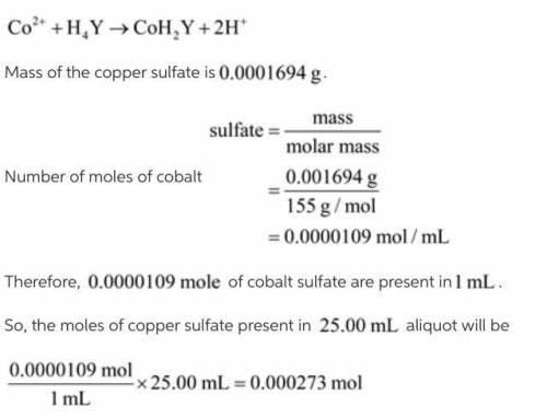 A solution contains 1.694 mg CoSO4 (155.0 g/mol) per milliliter. Calculate (a) the volume of 0.08640
