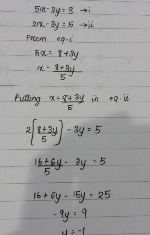 Write this standard form equation in slope-intercept form 5x-3y=8