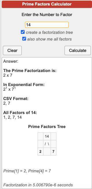 Factor tree for 14 i reeaallyy