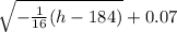 \sqrt{-\frac{1}{16}(h-184)}+0.07