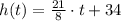 h(t) = \frac{21}{8}\cdot t +34