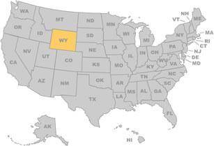 Using the map above, what number is on the state of Wyoming?